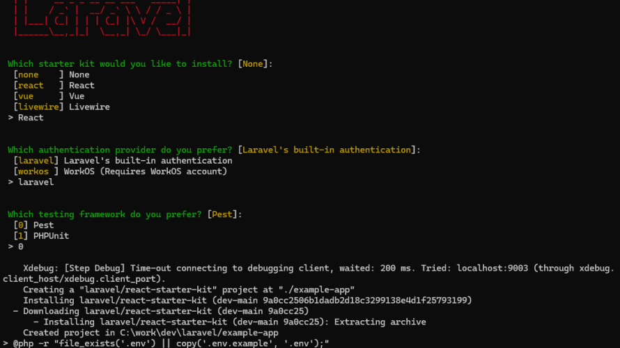 Laravel12 インストール windowsに laravel new でインストール Laravel学習 #1